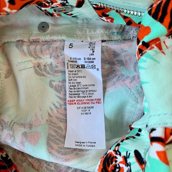KENZO KIDS Girls Tiger Print Jeans Size 5 5T Girl EUC Tigers Safari Cotton Pants - Picture 9 of 10